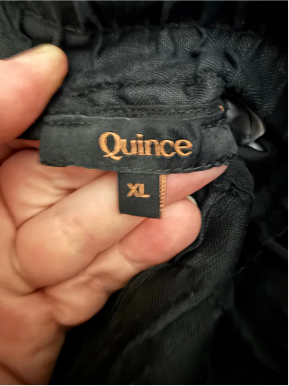 Women's Quince Linen Pants Black Size XL 359